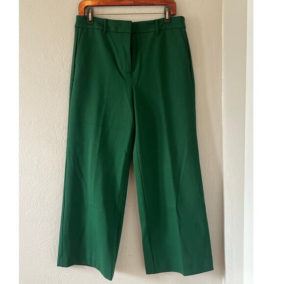 NWT Women's Boden Kelly Green Wide Leg Thick Material Dress Pants Slacks Sz 14P - Picture 1 of 6